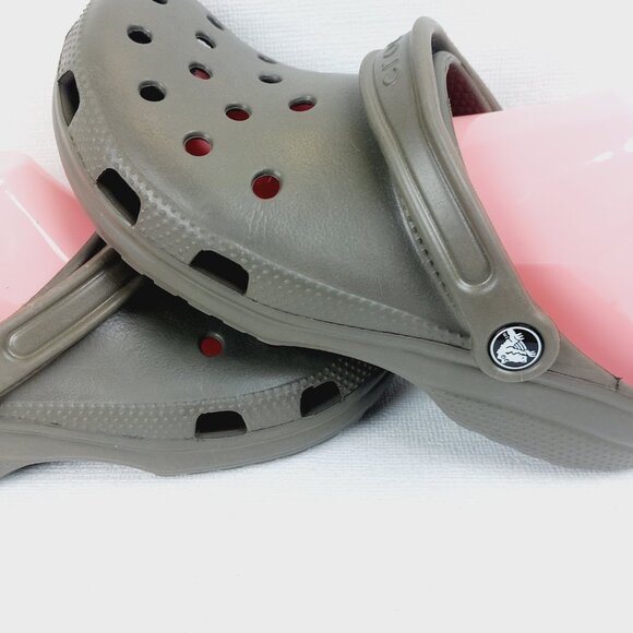 Crocs Men\'s Olive Green Classic Adjustable Crosslite Slip-On Casual Clogs Sz 8 main image 4